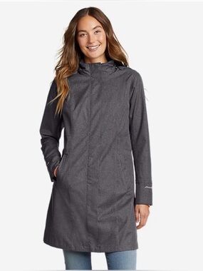 Eddie Bauer Charcoal Hooded Girl On The Go Jacket